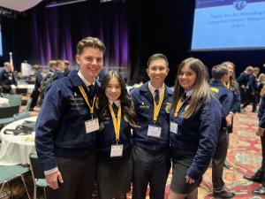 Officers with delegate, Austin Bell